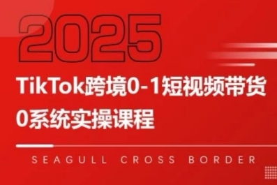 TikTok跨境0-1短视频带货，系统拆解TikTok跨境带货全链路，实现跨境可持续盈利-聚业