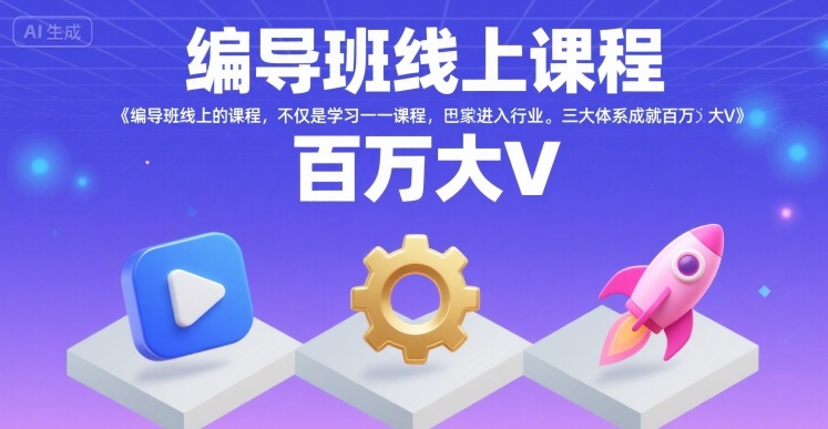 编导班线上课程，不仅是学习一门课程，更是进入一个行业，三大体系成就百万大V-聚业