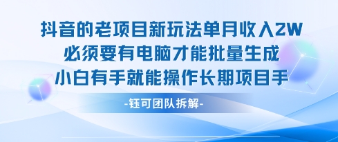 老项目新玩法单月收入2W小白有手就能操作长期项目-聚业