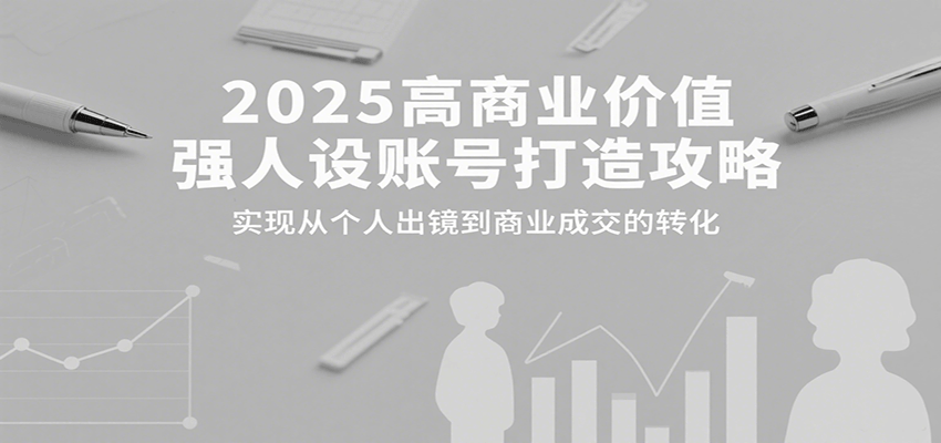 2025高商业价值强人设账号打造攻略，实现从个人出镜到商业成交的转化-聚业