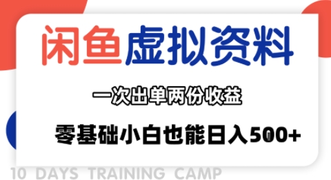 闲鱼虚拟资料新变现玩法，信息差项目，一次出单两份收益，无需囤货，可批量矩阵，零基础小白也能日入多张-聚业