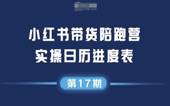 小红书第17期带货陪跑营，不囤货，无不直播，无不投流，通过选品+笔记内容+测品+笔记铺量+矩阵运营打爆款(更新)-聚业
