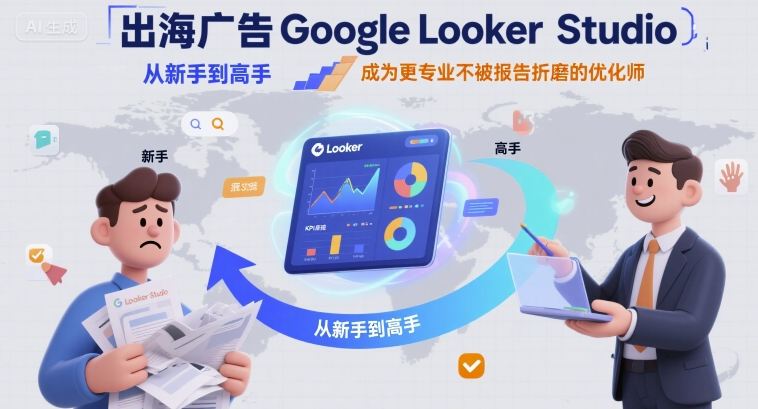 出海广告Google Looker Studio从新手到高手，成为更专业不被报告折磨的优化师-聚业