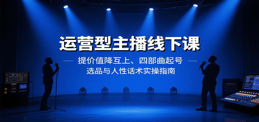 运营型主播线下课：提价值降互上、四部曲起号、选品与人性话术实操指南-聚业