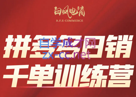 白凤电商·拼多多日销千单训练营(更新8月)-聚业