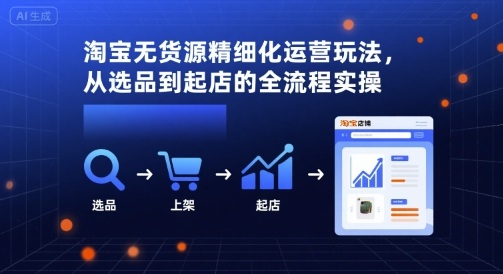 淘宝无货源精细化运营玩法，从选品到起店的全流程实操-聚业