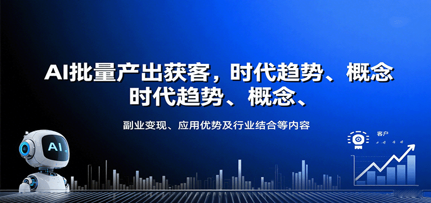 AI批量产出获客，时代趋势、概念、副业变现、应用优势及行业结合等内容-聚业