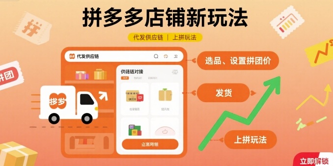 拼多多店铺新玩法，代发供应链上拼玩法-聚业