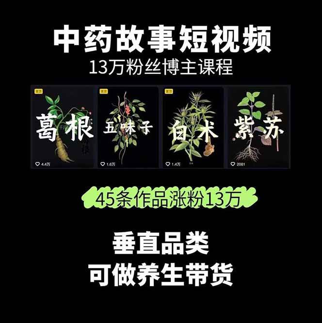图片[2]-中药文化赛道：溯源故事开发，AI工具实战，平台运营，全方位解锁中医流量变现新路径-聚业