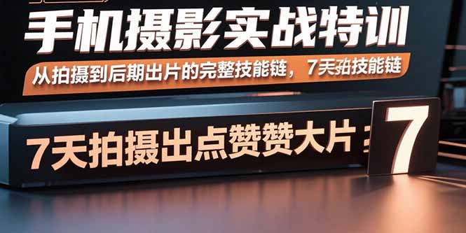 手机摄影实战特训，从拍摄到后期出片的完整技能链，7天拍出点赞大片-聚业