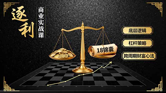 《逐 利》商业实战课，底层逻辑、杠杆策略、18锦囊，跨周期财富心法-聚业