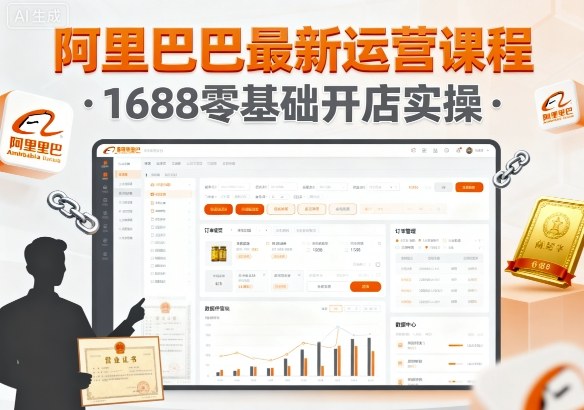 阿里巴巴最新运营课程，1688零基础开店实操-聚业