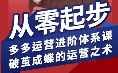 拼多多运营进阶系统课，从零起步，多多运营进阶体系课，破茧成蝶的运营之术(更新9月)-聚业