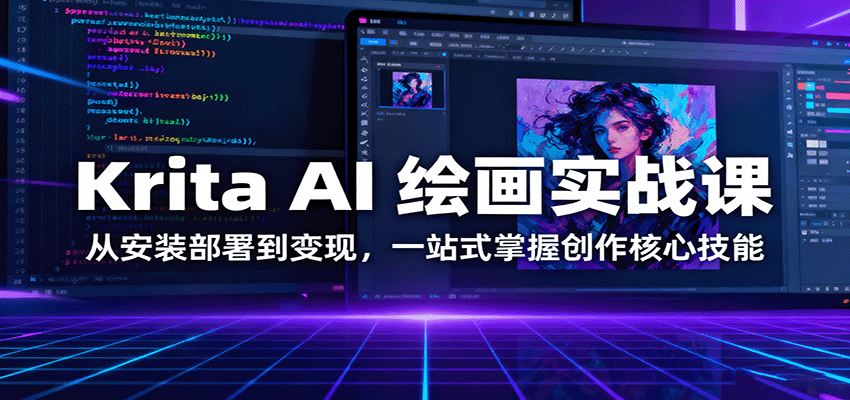 Krita AI 绘画实战课：从安装部署到变现，一站式掌握创作核心技能-聚业