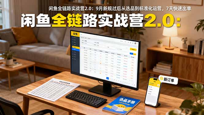 闲鱼全链路实战营2.0：9月新规过后从选品到标准化运营，7天快速出单-聚业