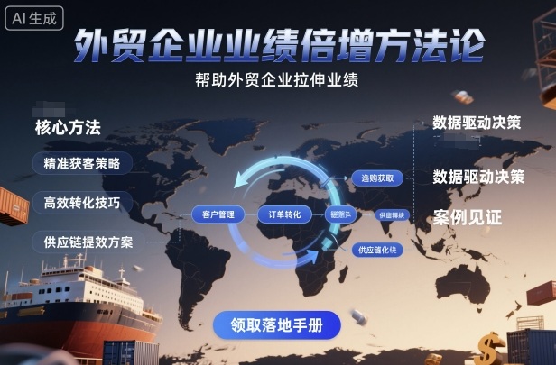 外贸企业业绩倍增方法论,帮助外贸企业拉伸业绩-聚业