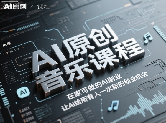 AI原创音乐课程，在家可做的Ai副业，让Ai给所有人一次新的创业机会-聚业