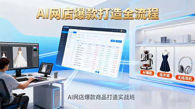 AI网店爆款商品打造实战班:AI技术实现商品图智能处理,快速搭建AI网店-聚业