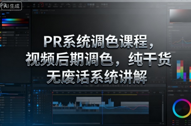 PR系统调色课程，视频后期调色，纯干货无废话系统讲解-聚业