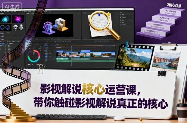 影视解说核心运营课，带你触碰影视解说真正的核心-聚业