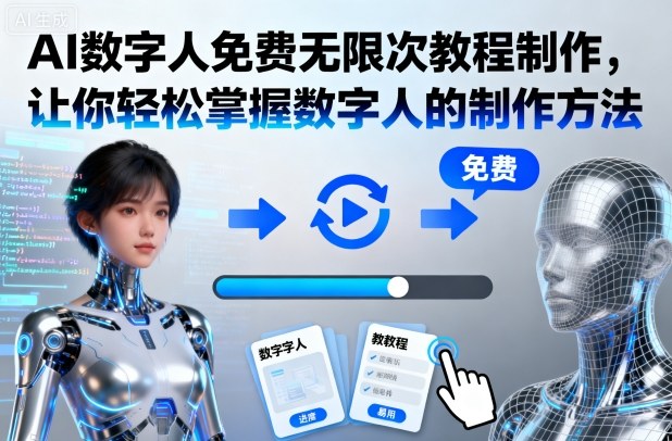 AI数字人免费无限次教程制作，让你轻松掌握数字人的制作方法-聚业
