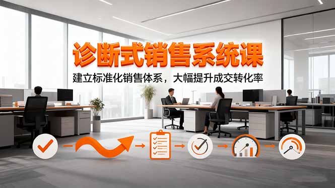 诊断式销售系统课，建立标准化销售体系，大幅提升成交转化率-聚业
