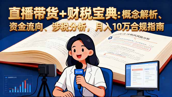 直播带货+财税宝典：概念解析、资金流向、涉税分析，月入10万合规指南-聚业