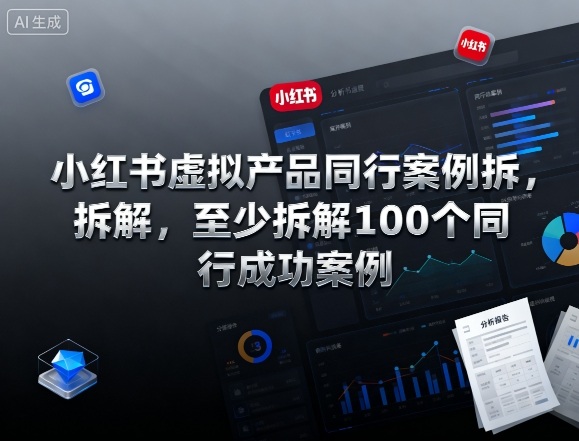 小红书虚拟产品同行案例拆解，至少拆解100个同行成功案例(更新)-聚业