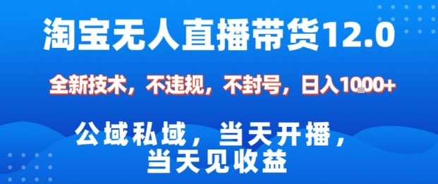 淘宝无人直播12.0,公域私域技术,不封号,不违规布局双十一流量风口,日入1k(独家技术)【揭秘】-聚业
