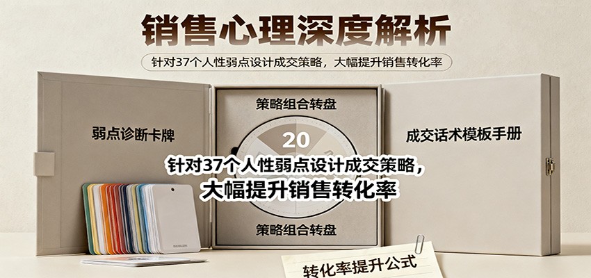 销售心理深度解析：针对37个人性弱点设计成交策略，大幅提升销售转化率！-聚业