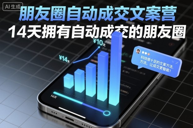 朋友圈自动成交文案营，14天拥有自动成交的朋友圈-聚业