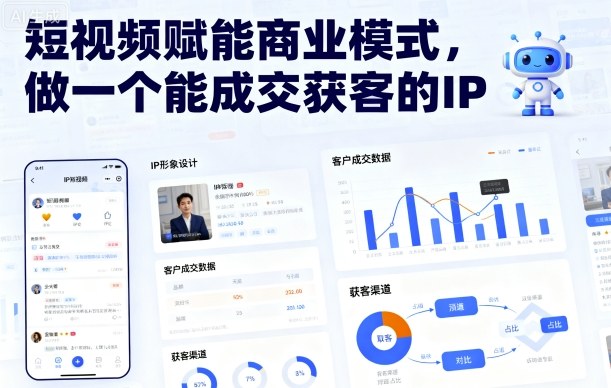 短视频赋能商业模式，做一个能成交获客的IP(更新)-聚业