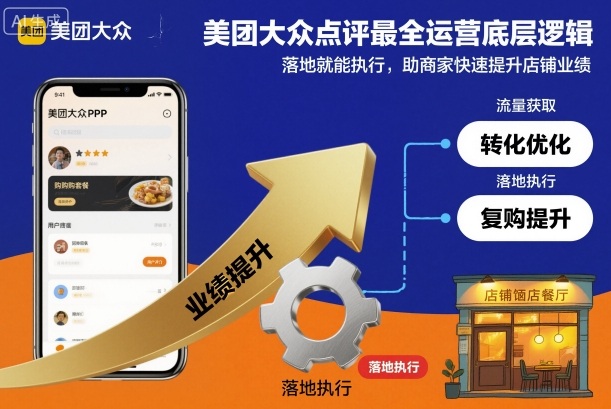 美团大众点评最全运营底层逻辑,落地就能执行,助商家快速提升店铺业绩-聚业