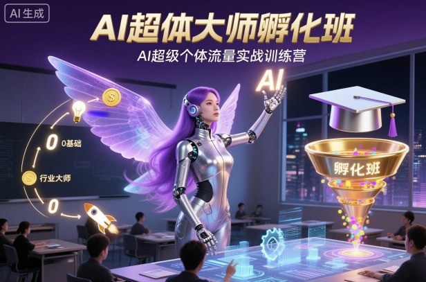 AI超体大师孵化班，AI超级个体流量实战训练营-聚业