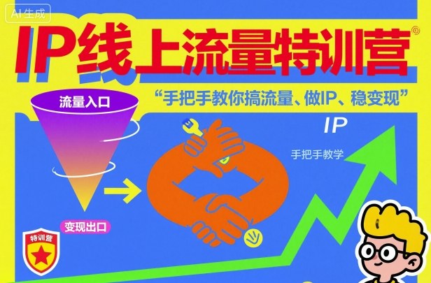 IP线上流量特训营，手把手教你搞流量、做IP、稳变现-聚业