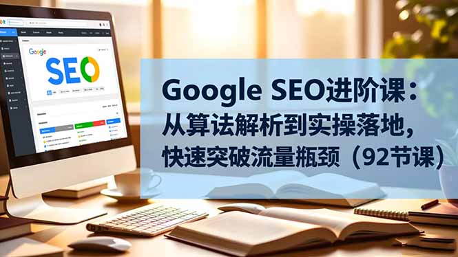 Google SEO进阶课：从算法解析到实操落地，快速突破流量瓶颈(92节课-聚业