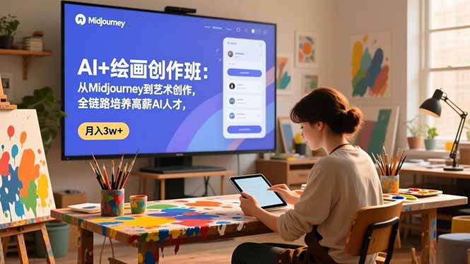 AI+绘画创作班：从Midjourney到艺术创作，全链路培养高薪AI人才，月入3w+-聚业