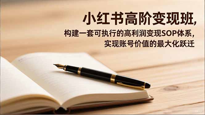 小红书高阶变现班，构建一套可执行的高利润变现SOP体系，实现账号价值的最大化跃迁-聚业
