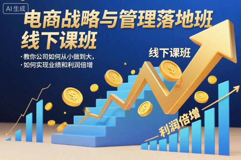 电商战略与管理落地班线下课，教你公司如何从小做到大，如何实现业绩和利润倍增【录音】-聚业