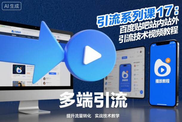 引流系列课17：百度贴吧站内站外引流技术视频教程-聚业