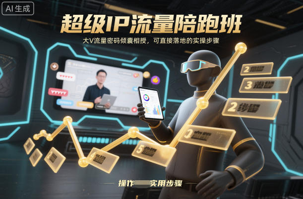 超级IP流量陪跑班，大V流量密码倾囊相授，可直接落地的实操步骤-聚业