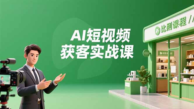AI短视频获客实战课,数字人创作、实体行业应用、精准引流,30天获取客源月入6万+-聚业