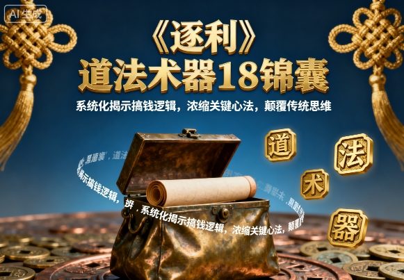 《逐利》道法术器18锦囊,系统化揭示搞钱逻辑,浓缩关键心法,颠覆传统思维(更新)-聚业