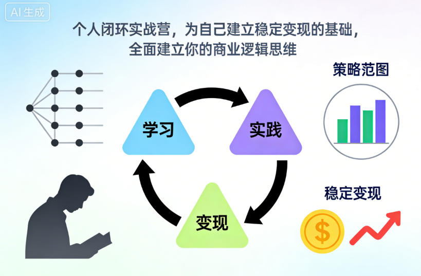 个人闭环实战营,为自己建立稳定变现的基础,全面建立你的商业逻辑思维-聚业