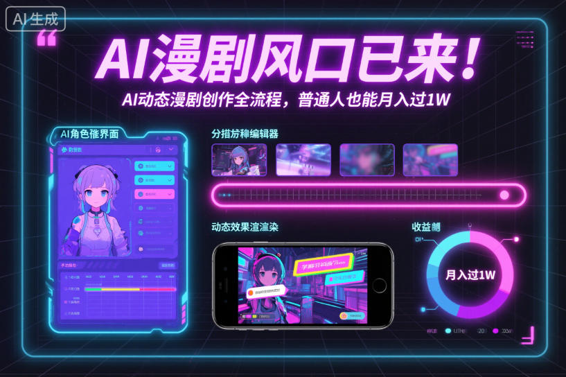 AI漫剧风口已来！AI动态漫剧创作全流程，普通人也能月入过1W-聚业