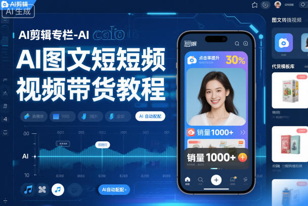 AI剪辑专栏-AI图文短视频带货教程-聚业