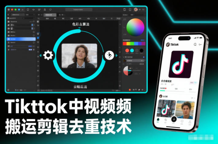 Tiktok中视频纯搬运剪辑去重技术，外来技术，自行测试-聚业