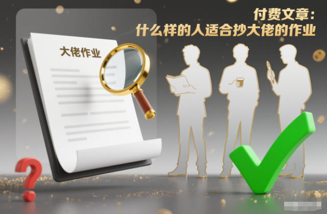 付费文章：什么样的人适合抄大佬的作业？-聚业