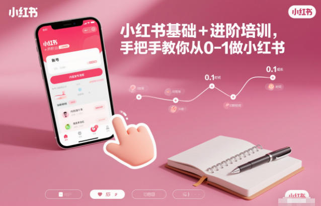 小红书基础+进阶培训，手把手教你从0-1做小红书-聚业