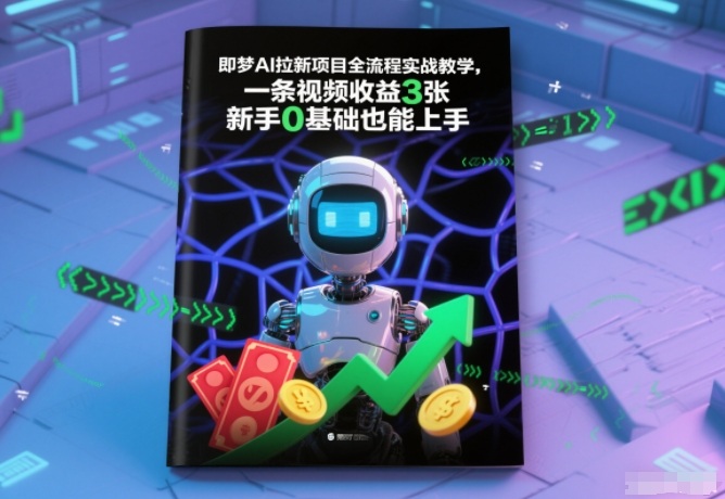 即梦AI拉新项目全流程实战教学,一条视频收益3张,新手0基础也能上手-聚业